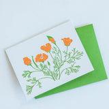 California Poppy Letterpress Greeting Card